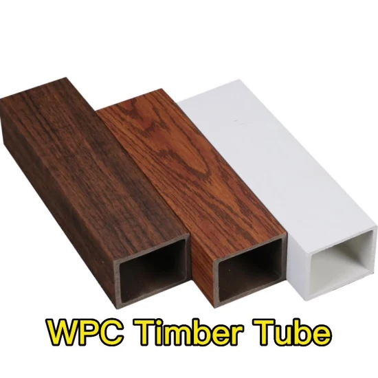 Tubo de madera hueca WPC de ingeniería de venta caliente/tubo de madera resistente a la putrefacción/tubos de madera WPC para restaurante