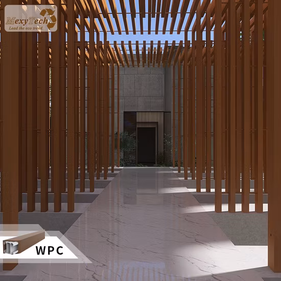 Mexytech Venta caliente WPC/madera y tubos de madera compuesta de plástico para decoración moderna de tabiques